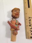 Vintage German Mechanical Hand-carved Wooden Wine Cork Stopper Animated Drinker