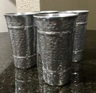 Set Of 4 Vintage Mid Century Hammered Aluminum 5 5    Tumblers Glasses