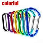 50 100 200x Aluminum Carabiner D Shape Spring Clip Snap Key Hook Keychain Buckle