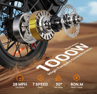Urlife 20  3 0 Fat Tire Electric Bike For Adult 1000w 48v 13ah 7-speed Ebike