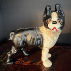 Cast Iron Boston Terrier Dog Bank Vintage Style French Bulldog Figurine