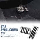  2pcs Brake Pedal Pad Gas Accelerator Pedal Black  Silver Tone 4 33  x2 64  