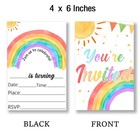 20 Pcs Rainbow Birthday Party Invitations Girl Double Sided Card Envelope