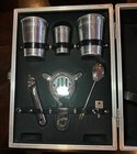 Vintage Mid Century Trav-l-bar Travel Bar Ware Cocktail Set W  Bar Tools Green