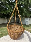 Vintage Wicker Hanging Plant 10x7 Basket  Hangs 30   