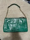 Kate Spade Green Patent Leather Shoulder Bag With Gold Chain Strap