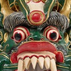 Balinese Indonesian Barong Singh Green Wood Wooden Folk Art Mask 12 