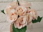 8 Blush Artificial Silk Rose Flower Bush Bouquet Diy Arrangement Wedding