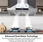 Micmi 48  Wall Mount Range Hood - 1200 Cfm Dual Motors  Gesture touch Control