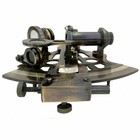 Antique Brass Sextant Navigation Nautical Marine With Wooden Box Halloween Gift