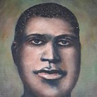 Vtg Painting Portrait Black African American Man On Board Signed Wortha Miller