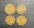 Ceylon Lot Of 4 Coins 1941 1943 1944 10 50 Cents Sri Lanka World Foreign Collect