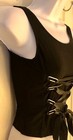 Gk Jazz Dance Adult Small Black Top Ribbon Crisscross Metal Rings Tank Top As