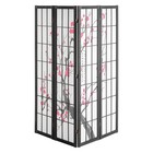 4-panel Japanese Room Divider Screen  Wooden Folding Privacy Screen  Portable
