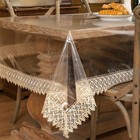 Clear Vinyl Tablecloth Protector Waterproof oil-proof Plastic Square Transpar   