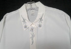 Nwt Vintage Graff Californiawear Ivory Emboidered Semi Sheer Blouse Size 20w