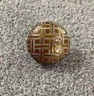 3 Antique Brass Buttons Woven Design 1 Floral 2 Domed 15mm 13mm
