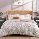  Queen Comforter Set  7 Pcs Pinkish Queen 90   x90     Pinkish Purple Wildflorwer