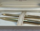 Vintage Ted Lapidus Paris Gold Tone Ballpoint Pen   Pencil Set With Case