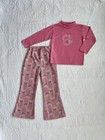 Vintage 5t Set Healthtex 70s School Apple Novelty Fruit Bell Bottom Knit Vguc