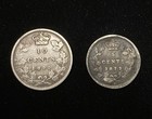 Lot Of 2 Queen Victoria British Canada 92 5  Silver Coins - 1899 10c   1872 5c