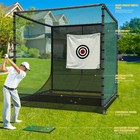 7x7x7ft Golf Cage With Steel Frame  Quiet Backyard Net  Includes Mat   Balls