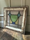 Antique Stained Glass Window Art Nouveau Chalice Vintage Architectural Salvage