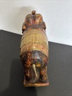 Vintage Hand Carved Brass Coopper Wooden Rocking Elephant Made In India Heavy