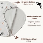 Merino Wool   Organic Cotton Baby Sleep Sack 2-24 Months     Universal Size Wea   