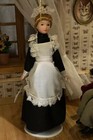 1 12 Dollhouse Miniature Porcelain Victorian Female Maid Housekeeper Doll