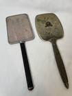 Lot Of 2 Vintage Vanity Hand Mirrors  Mcm Art Deco   Raised Rose Applique 