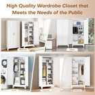 71  metal Armoire Wardrobe Closet  Bedroom Armoire With Adjustable Shelves