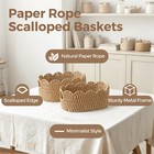 Set Of 2 Rope Scalloped Baskets  Wicker Storage Baskets With Handle