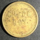 Vintage 21mm Brass  check Boy - Good For 5 In Trade  Token 