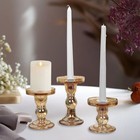 3 Premium Glass Pillar Candle Holders With Round Tray Wedding Party Events