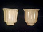 Pair 2 Vtg Porcelier Custard Shade Glass Light Fixture Wall Sconce Art Deco