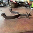 Rare Single Western Cowboy Spur - Vintage Antique Hand Forged Iron Silver