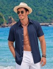 Coofandy Mens Casual Shirts Button Down Short Sleeve Vacation Shirt Summer