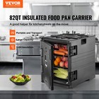 Vevor Insulated Food Pan Carrier Front Load Catering Box Stackable 82 Qt Black