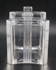 Vintage Square Crystal Glass Ice Bucket Chrome Trim W  Lid