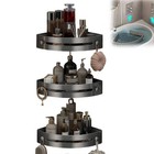 3pc Shower Caddy Bathroom Suction Shelf Storage Shampoo Soap Holder No Drill