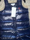 Nwt Ralph Lauren Infant Boys Navy Blue Quilted Puffer Down Snow Overalls 9 M