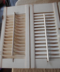     louvered Wood Shutters Plantation Style 2 Pairs 20 H    X 18 1 4 W Interior Vtg