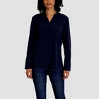 Rev 3 Women s V-neck Lightweight Long Sleeve Tunic Shirt  Black  Small  Nwt