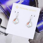 Nwot Kendra Scott Cory Dichroic Glass Drop Earrings Silver Tone