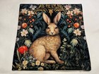 William Morris Abstract Floral Bunny Design Linen Throw Pillow Cover Home Decor