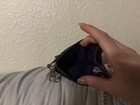 Coach Purple Zip Card Wallet With Logo   Zipper  Credit Card Slots  Id Window