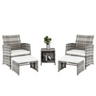 5pcs 2 Chairs 2 Footstools 1 Coffee Table Combination Sofa Gray Gradient