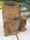 Vintage Hand Carved Soapstone Vessel Tribal Folk Art Vessel Figurine