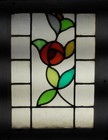 Pretty Floral Midsize Old English Leaded Stained Glass Window 18 x 23 
